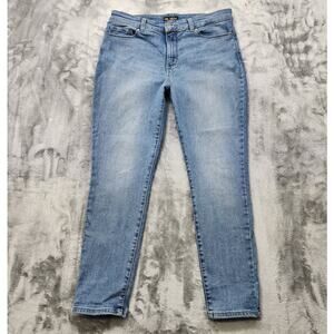 Lee Jeans Womens 12‎ SHORT Blue Sculpting Mid Rise Slim Fit Skinny Leg Sunbleach